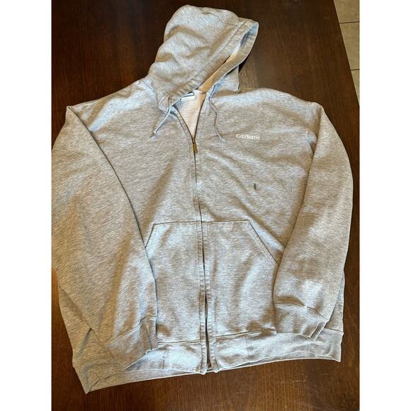 Carhartt Other - Carhartt Gray Zip Up Hooded Jacket Men’s Large Workwear County Western Aztec